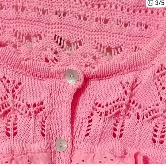 Zara Pink Knit Cardigan with Button Front, size Large - Picture 2 of 5